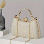 Elegant Lace Box Clutch Evening Bag Noble & Graceful Women's Handbag Small Makeup Pouch Prom & Banquet Purse With Chain Strap