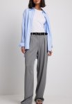 Recycled Soft High Waist Suit Pants - Grey