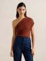 Bronte Draped One Shoulder Top - 18 / Paprika