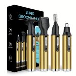 4-IN-1 Rechargeable Trimmer For Men - Efficient Nose Beard Ear & Eyebrow Trimming USB Charging Trimming Side Burns Eyebrows Bear
