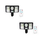 Set Of 2 Waterproof IP67 Outdoor Solar Flood Light With Remote GD-2202