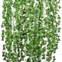 12PCS 98 Feet Artificial Ivy Leaves Garland For Weddings Parties And Home Decor - Realistic Greenery Hanging Plant Vine With Sensor Decor