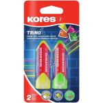 Kores Kores Trino Triangular Eraser Neon 2PK
