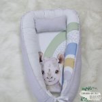 Baby Safe Nest Safe Sleeping Pod Mustard Dotty Rainbow Safari