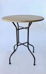 Round Metal Table Gold Distressed Top – 80X70CM