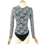 Floral Lace Longsleeve Bodysuit - M