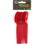 Red Plastic Spoons 10-PACK