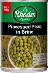 Rhodes Processed Peas In Brine Vegetables