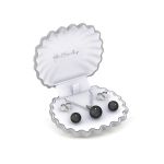 DESTINY Pearl Earring & Necklace Set With Swarovski Pearls - Black