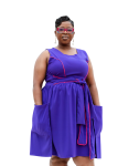 Dress: Purple Milano With Pink Piping