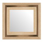 Wood Imitation With Copper Inlay Frame Mirror 751 X 751