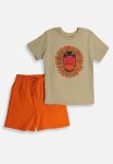 Superbalist Boys T-Shirt & Sweat Short Set - Stone orange