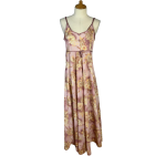 70S Vintage Floral Maxi Dress - M