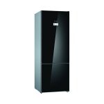 Bosch Serie 6 Fridge – 505 Litre No-frost Bottom Freezer Combination Glass Doors Black Side Panels Steel Look