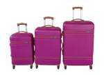 Smte Le Emperor Abs Telescopic Handle Luggage Set 3-PIECE Purple pink With Keychain