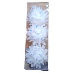 Plastic Christmas Decoration Flowers White 3 Piece