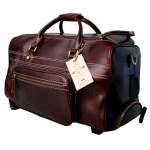 Lorenzo Full Grain Leather Wheeled Cabin Trolley Duffel