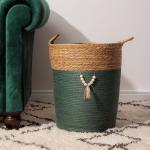 Bulrush And Paper Storage Basket Fern - Large 40X45CM