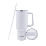 1.2L Stainless Steel Thermo Travel Flask With Handle - White
