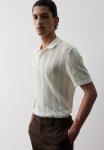 Regular Fit Textured-knit Polo Shirt - White