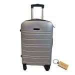 Smte Durable Elegance: Abs Suitcasel Large 75CM With Smte Keyring 1 Piece Silver With Keychain