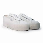 FILA Alessia Canvas Platform Sneaker - White white silver - 8