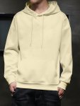 1 Piece Men's Casual Solid Basic Hooded Sweatshirt Streetwear For Winter Fall As Gifts