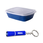 600ML Snap-it Lunch Box - Pack Of 4 - Dark Blue With Hds Torch