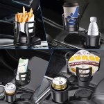 Universal 360 Rotatable Cup Holder Adapter Adjustable Car Cup Holder With Dual-slot Design Multifunctional Vehicle Drink Holder