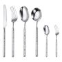 6-PIECE Stainless Steel Hammered Handle Cutlery Set - Silver