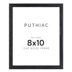 Puthiac 8X10 Solid Oak Wood Picture Frame Fits 6X8 With Mat Or 8X10 Without Mat Wall Or Tabletop Display With Stand Vertical Or