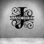 J - Alphabet Personalized Monograms - 600MM Matt Black