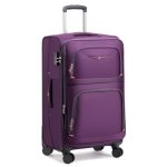 Roplus Softside Expandable Luggage With 4 Spinner Wheels Durable Checked-luggage Suitcase Purple 29-INCH