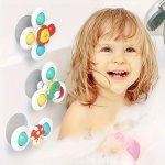 Bathroom Spinning Fun 3PCS Set Toy Cartoon Suction Cup Spinning Fun Children's Toy Rotating 0-6 Months Newborn Educational Spinn