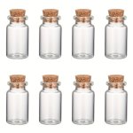 10PCS Clear Glass Jar Glass Bottles With Cork Stopper Wishing Bottle Bead Containers For Projects Wedding Party Valentine Favors