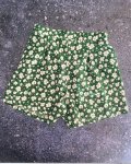 Green Shorts With White Flower Pattern 11 12Y