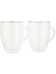 350ML Double Wall Glass Mug Set - None Assorted