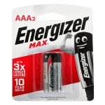 Energizer 2 PK Max 1.5V Alkaline Aaa Batteries E300577401