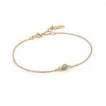 Gold Orb Amazonite Chain Bracelet