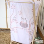 Washing Basket Wooden Stand Owl Tree Set