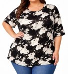 Ladies Anglaise Print Tunic - 60 Blk wht