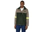 Site Premium Two-tone Polycotton Jacket - Reflective Arms - Yellow Tape - 5XL Khaki