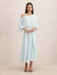 Samantha Tipped Draped Midi Dress - 16 Cooling Oasis