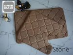 Simon Baker 2PC Memory Foam Bath Mat Set - Stone - Stone 50CM X 80CM