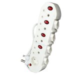 Safy Multiplug 9-WAY With Cord And Switches White