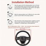 1 PC Elastic Pu Leather Steering Wheel Cover Carbon Fiber Pattern Inner Circle-free Multiple Color Options