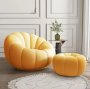 Asher Pumpkin Sofa And Ottoman Yellow