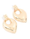 Goldair Gold Ribbed Doorknocker Drop Earrings