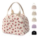 Baglemon Lunch Bag For Women Men Cute Corduroy Lunch Tote Bags Reusable Insulated Lunch Box Large Capacity Reusable Insulated Co