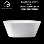 Pamplona White Oval Freestanding Bath - 1700 X 800 X 580MM